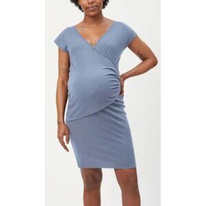 Women's Stowaway Maternity Drop Shoulder Dress Small Slate New!!!